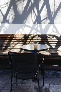 Close-up of empty chairs