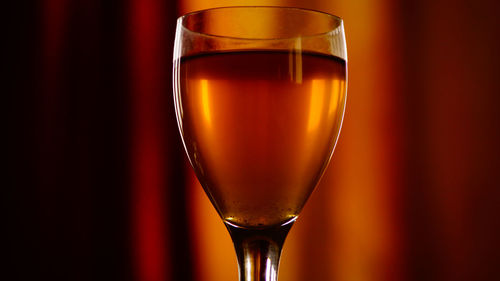 Close-up of beer in glass
