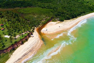 High angle view of beach