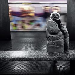 Close-up of woman standing in pond