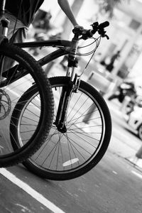 Close-up of bicycle wheel