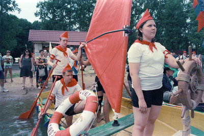 Group of people in traditional building