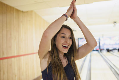 A young woman posing.