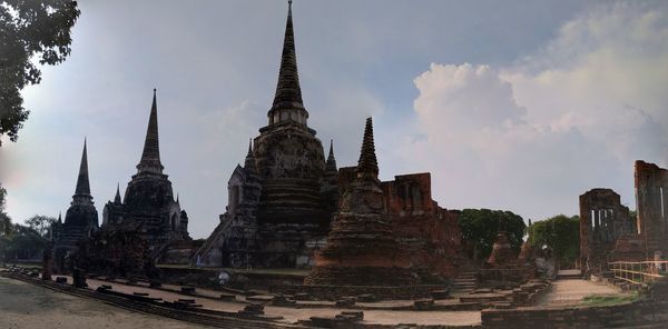 Panoramic view of temple against sky