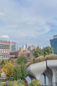 Buildings in city against sky