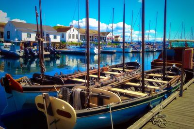 Boats in harbor