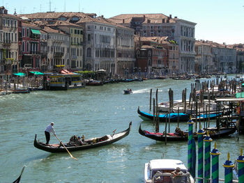 View of boats in canal