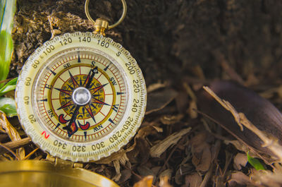 Close-up of compass