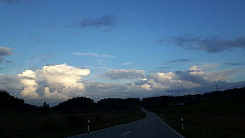 Road against blue sky