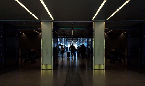 View of illuminated building