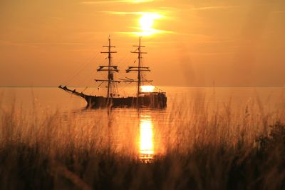 Scenic view of sunset over sea