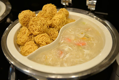 Close-up of noodles in bowl