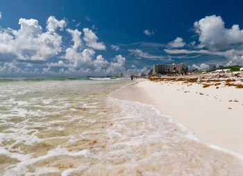 Panoramic view of beach against sky