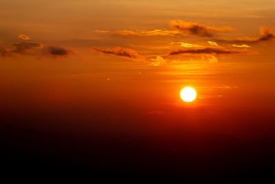 Scenic view of dramatic sky during sunset