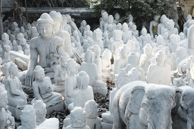 Statue against white background