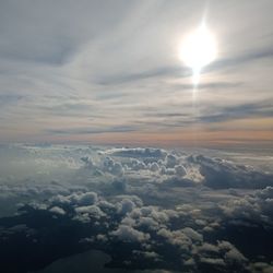 Low angle view of clouds in sky during sunset