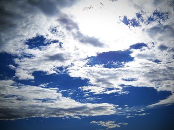 Low angle view of cloudy sky