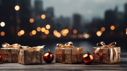 Close-up of christmas decorations