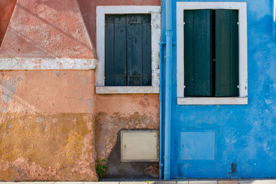 Closed door of old building