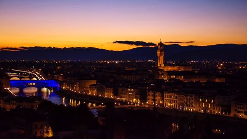 Illuminated cityscape at night