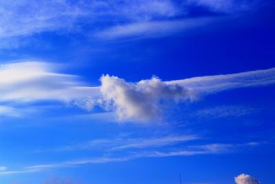 Low angle view of clouds in blue sky