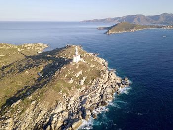 High angle view of sea against sky