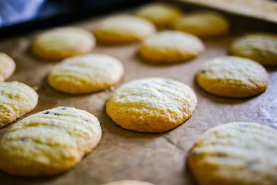 Close-up of cookies on table