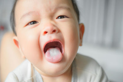 Close-up portrait of cute baby