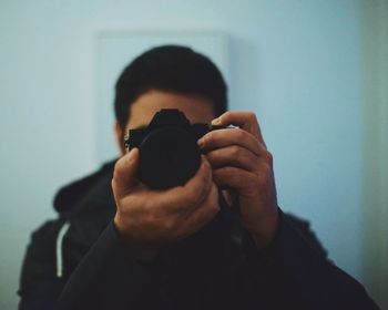 Woman holding camera