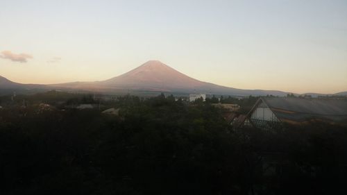 Scenic view of mountains against clear sky