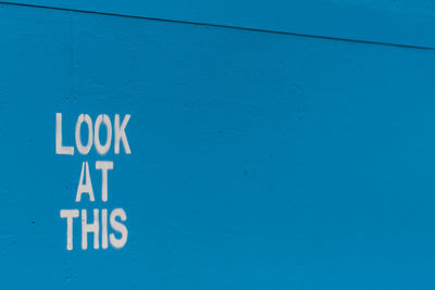 Close-up of information sign
