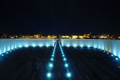 Illuminated buildings at night