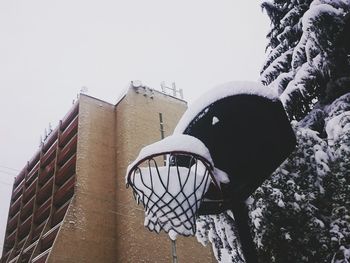 Built structure against clear sky during winter