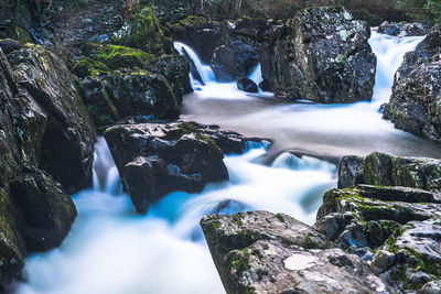 Scenic view of waterfall