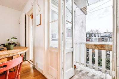 Empty chairs and table at home