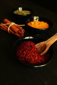 Close-up of food on table