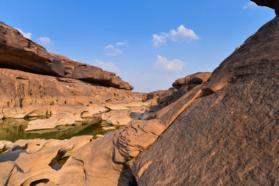 Rock formations against sky