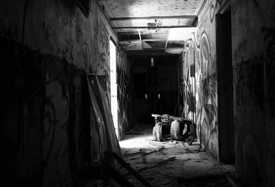 Interior of abandoned building