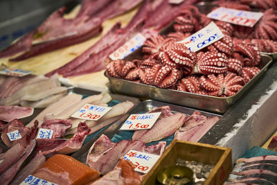 Close-up of fish market 