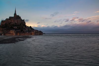 View of sea at sunset