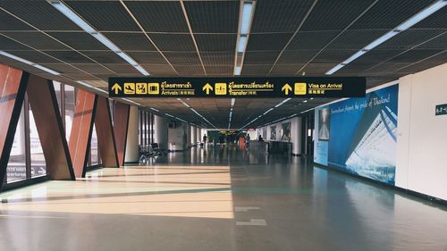 View of empty underground walkway