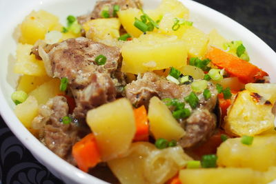Close-up of meal served in bowl