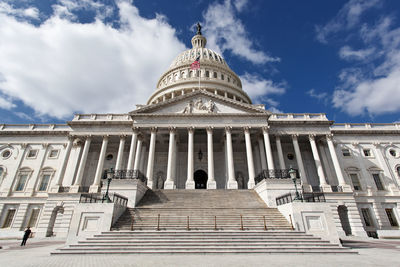 Low angle view of historical building against sky