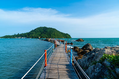 High angle view of sea against sky