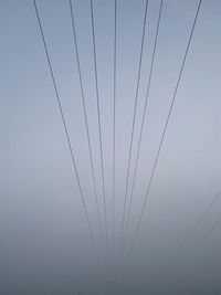 Low angle view of electricity pylon against sky