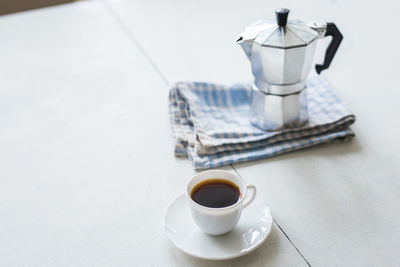 Close-up of coffee on table