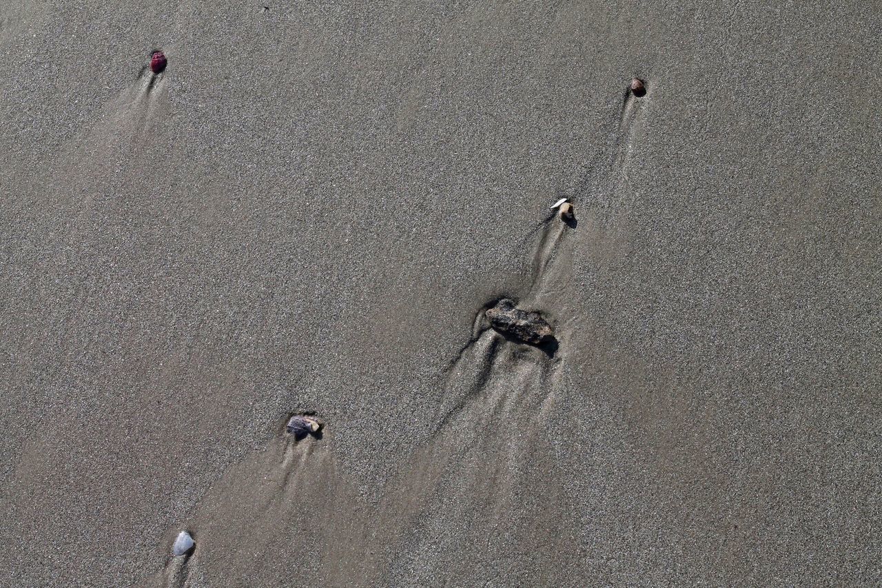 Rocks on sand