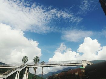 Low angle view of clouds against blue sky