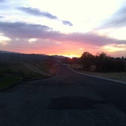 Country road at sunset