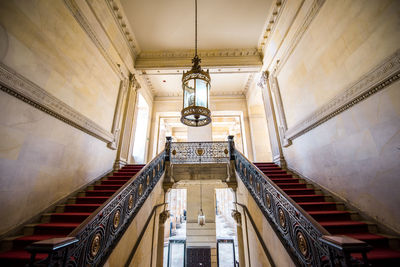 Low angle view of staircase in building